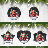 Renton Tartan Christmas Ceramic Ornament - Highland Cow Winter Style
